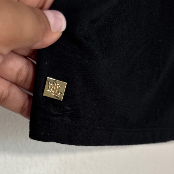 Lauren Ralph Lauren XL Womens Black Turtleneck Mock Short Sleeve Top Quiet Lux - Picture 5 of 12